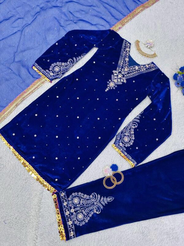 Elegance Velvet Sequence Suit - Image 8