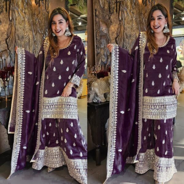Chandni Crystal Touch Suit Set - Image 2